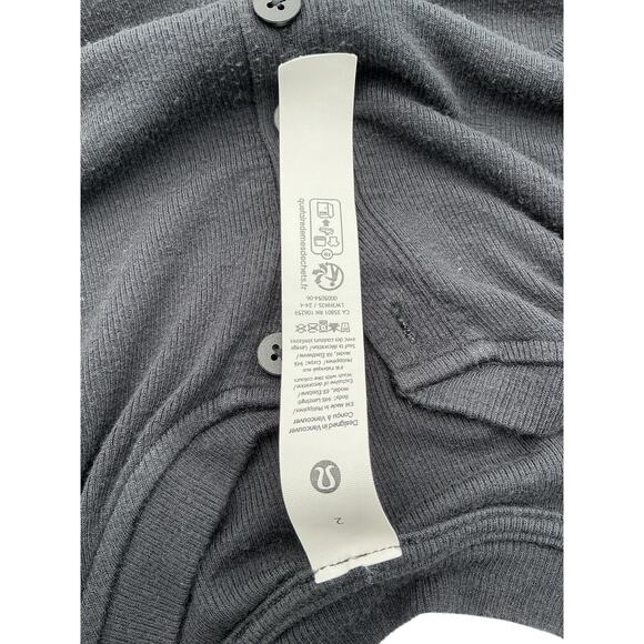 Lululemon Black Lenzing Hold Tight Long-Sleeve Henley Size 2 - Picture 4 of 4